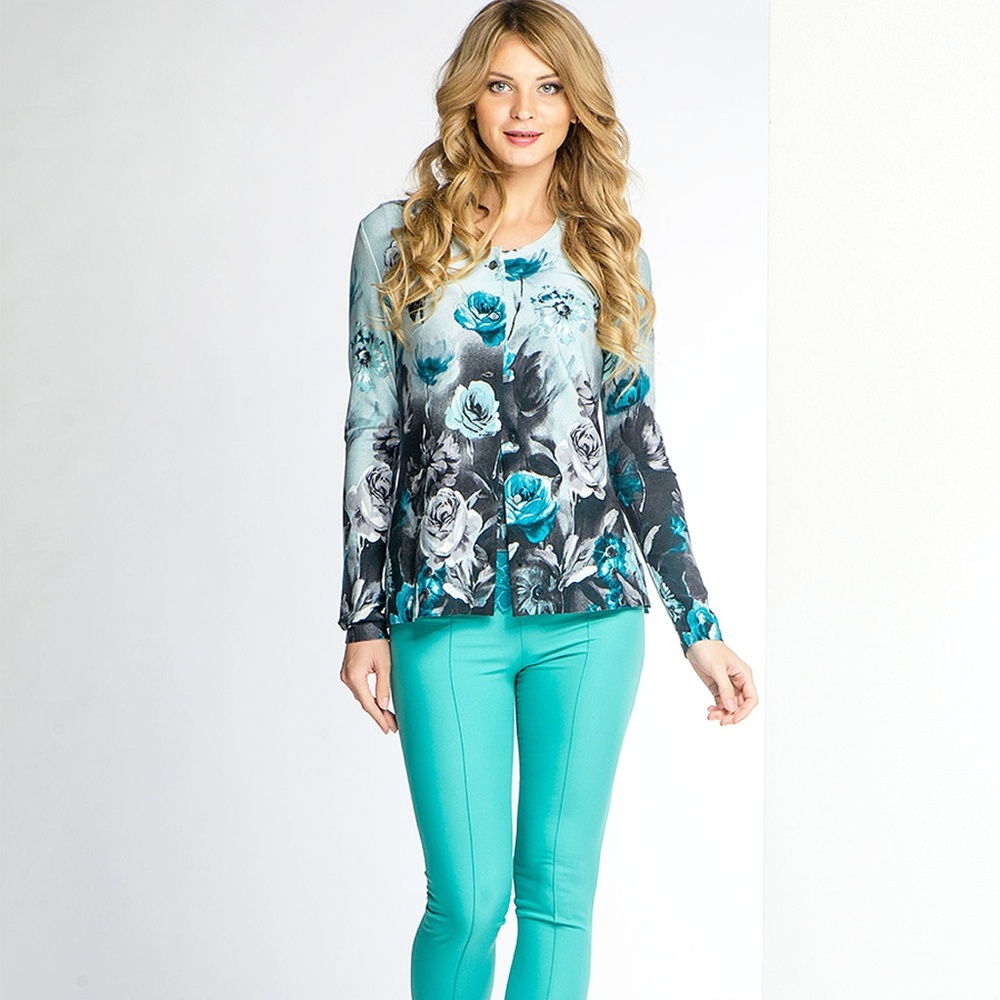 TWINSET FLORAL STRETCH LONG SLEEVE MADE IN EUROPE